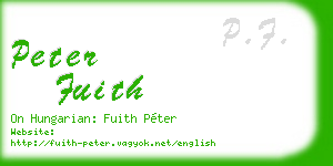 peter fuith business card